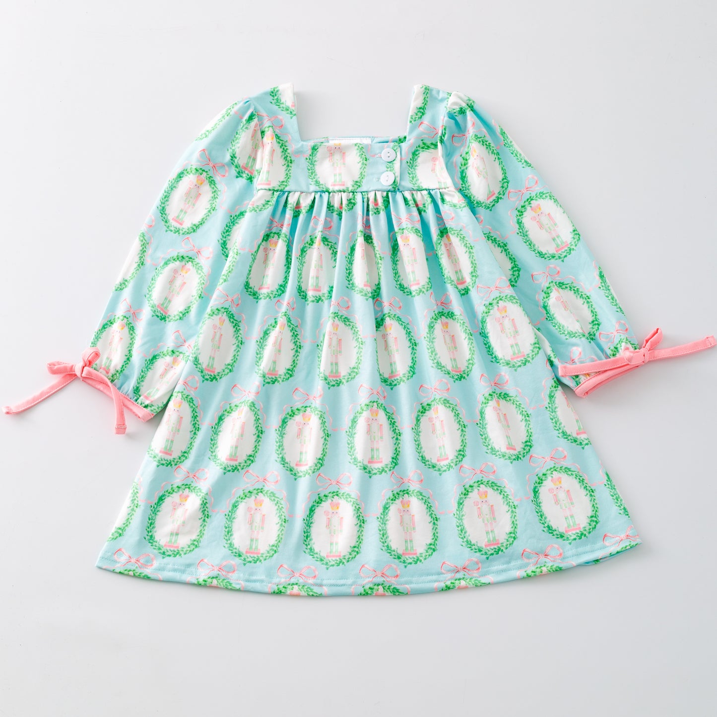 Nutcracker & Tied Long Sleeves Dress