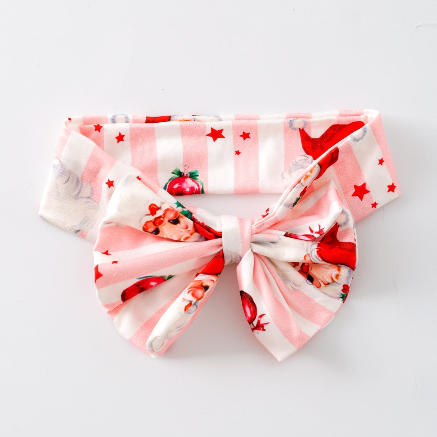 Santa & Stripes Bow Headband