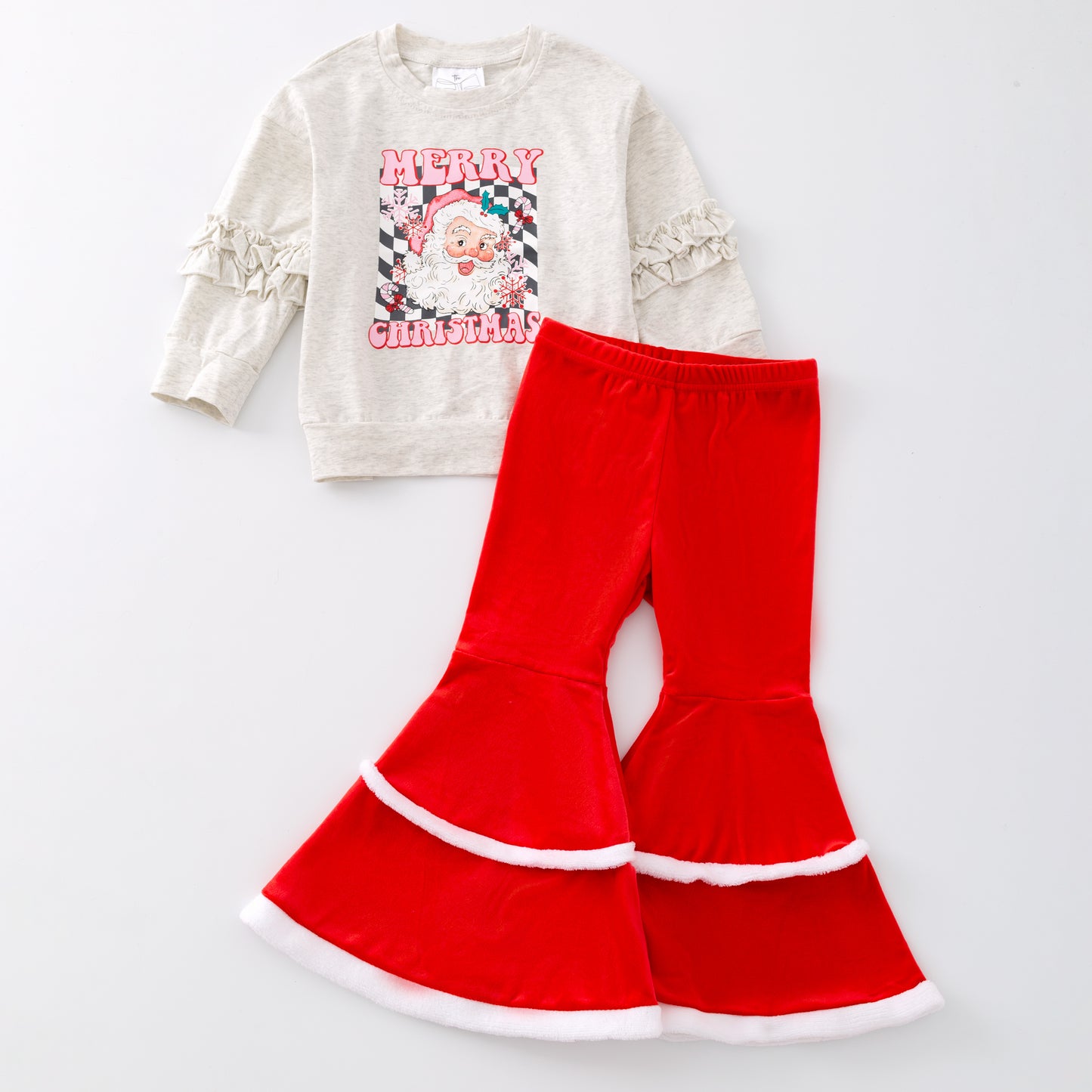 Retro Merry Christmas with Red Bell Bottoms Set