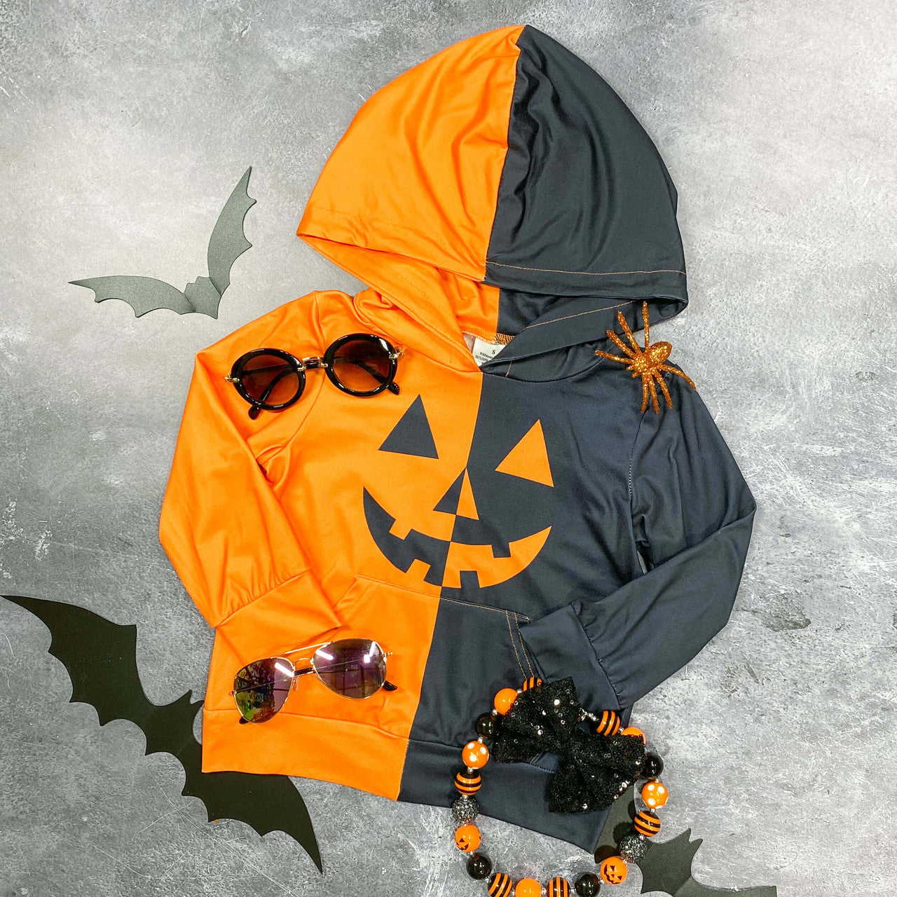 kids jackolantern hoodie