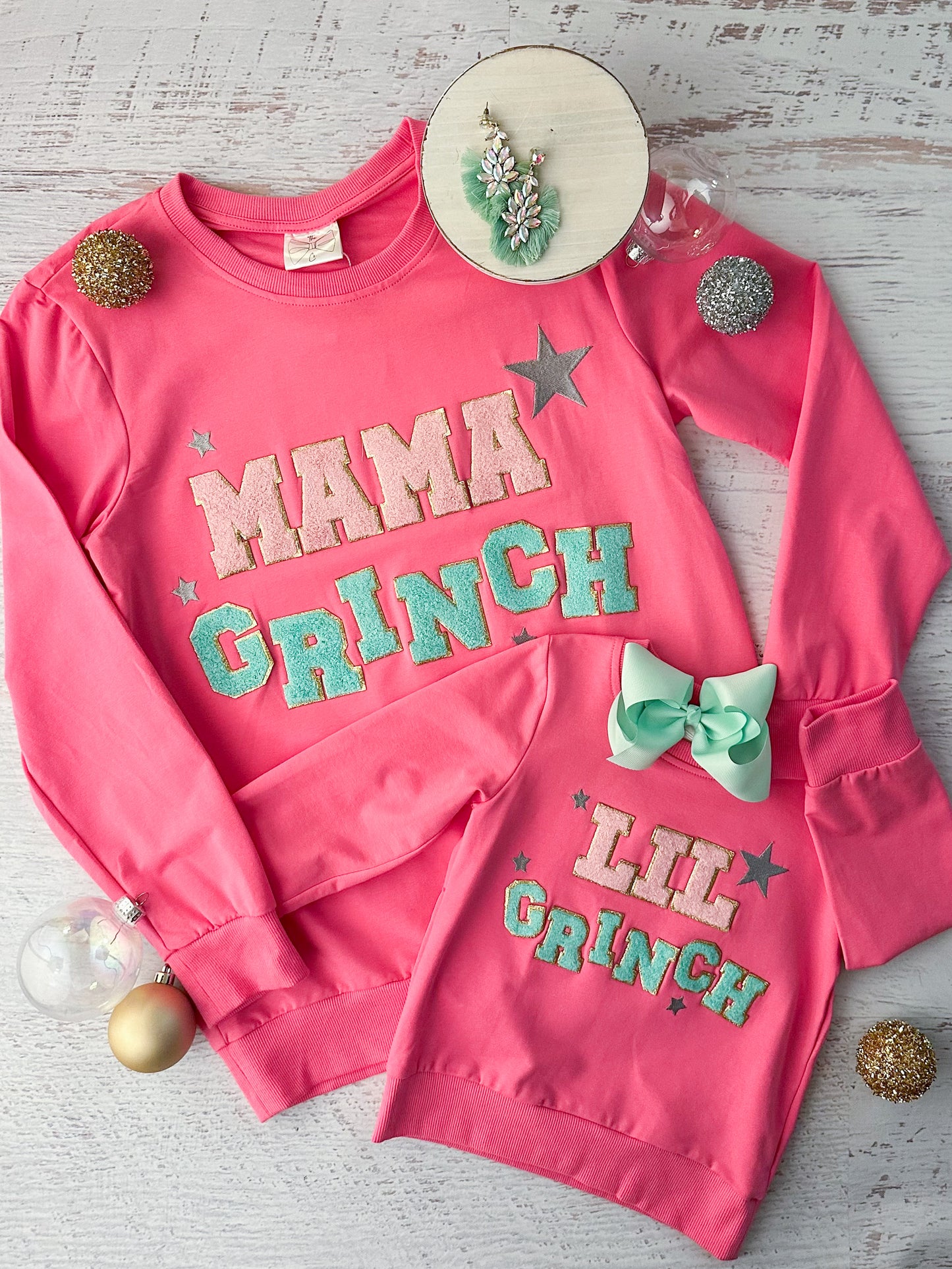 Mommy & Me Mama & Lil Grinch Sweatshirt