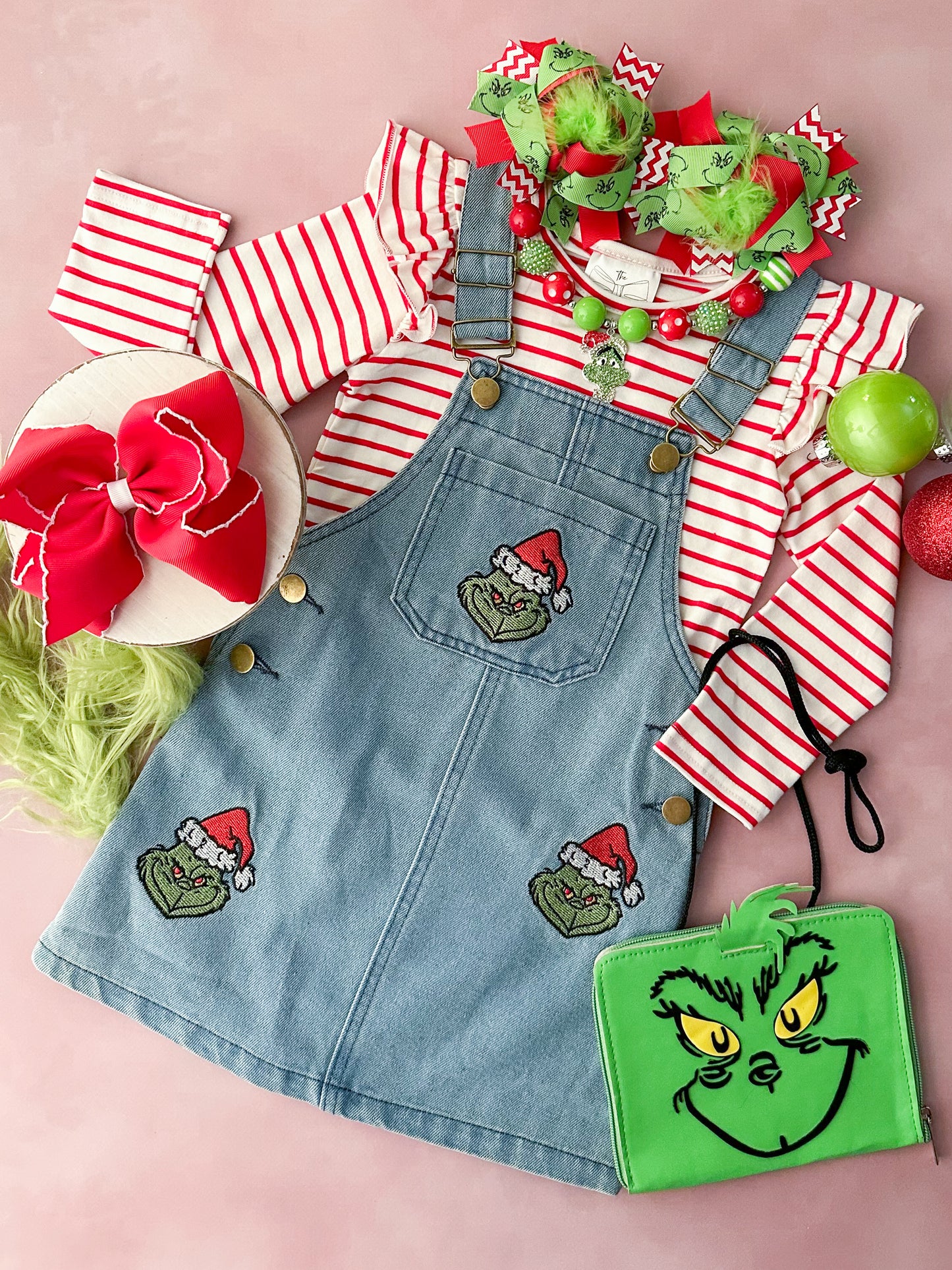 I'm A Grinch Overall Set