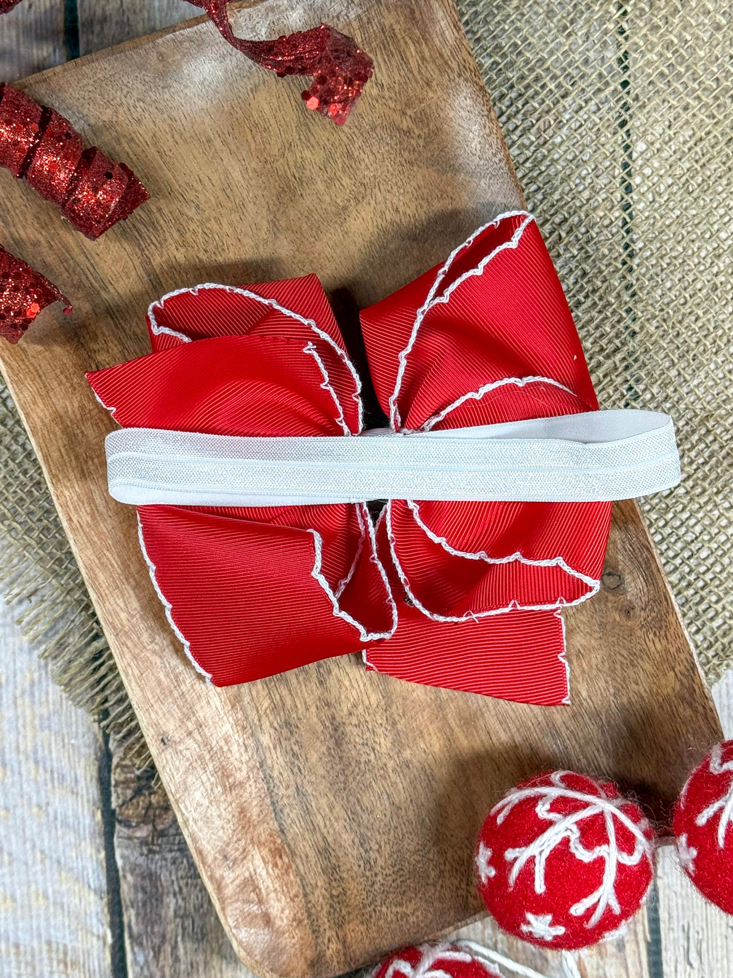 Christmas Tree Cake Embroidered Headband