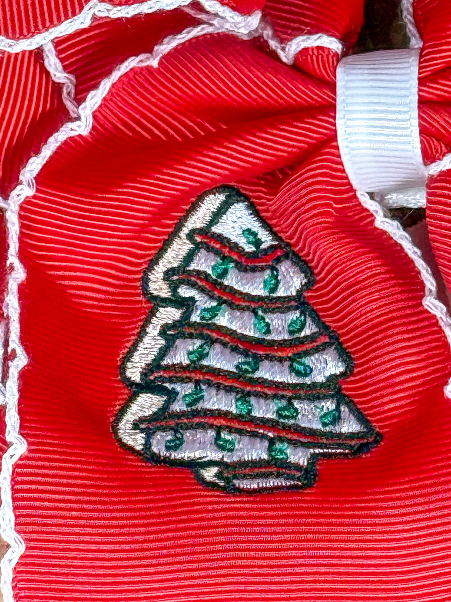 Christmas Tree Cake Embroidered Headband