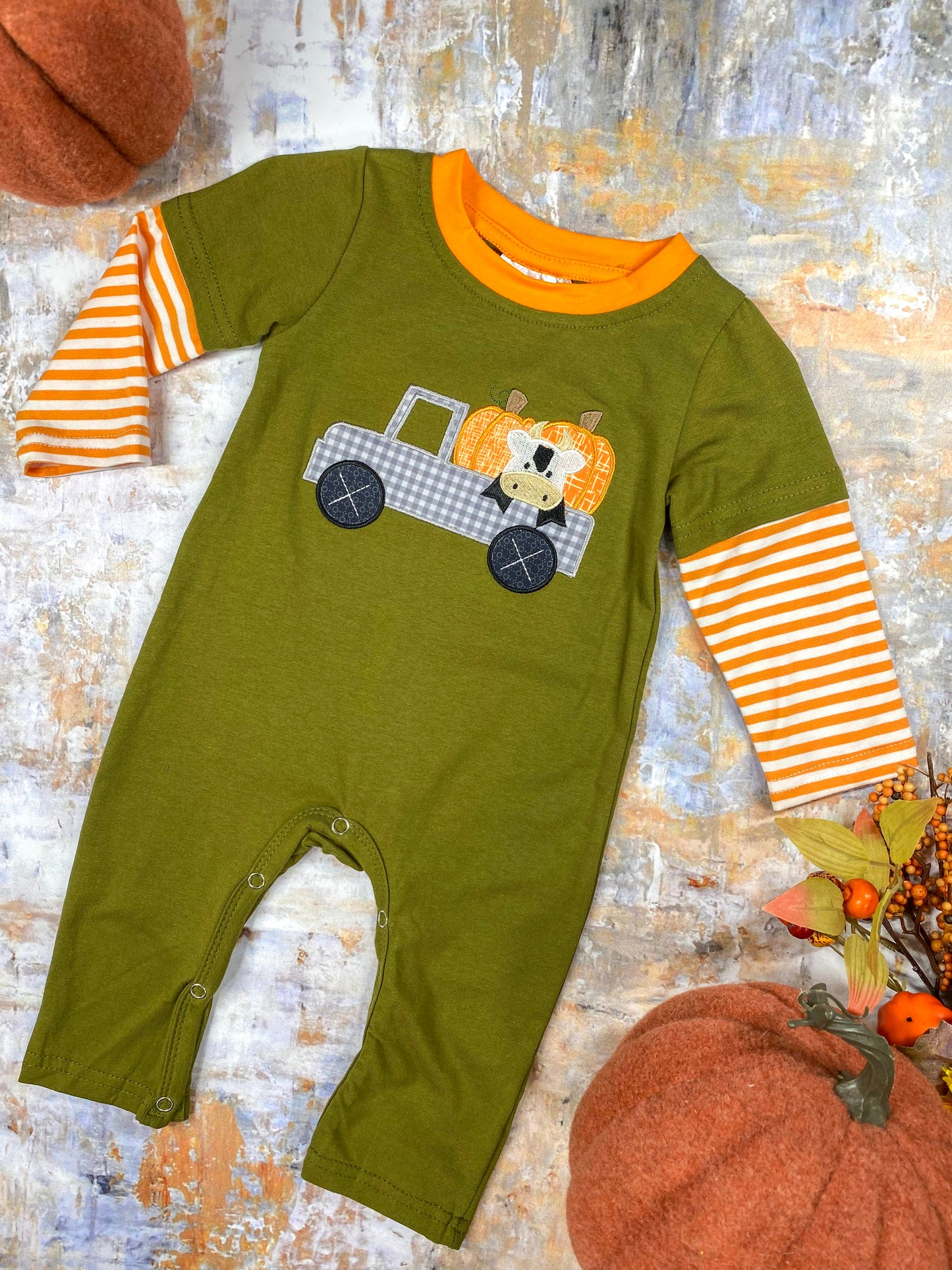 Haulin' Pumpkins Infant Boy's Romper