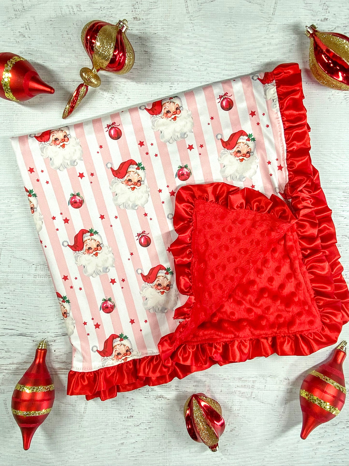 Santa & Stripes Baby Blanket