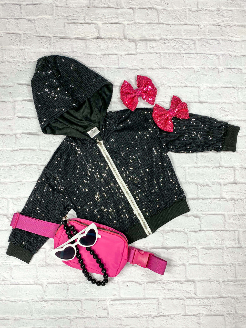 Sequin zip up hoodie discount