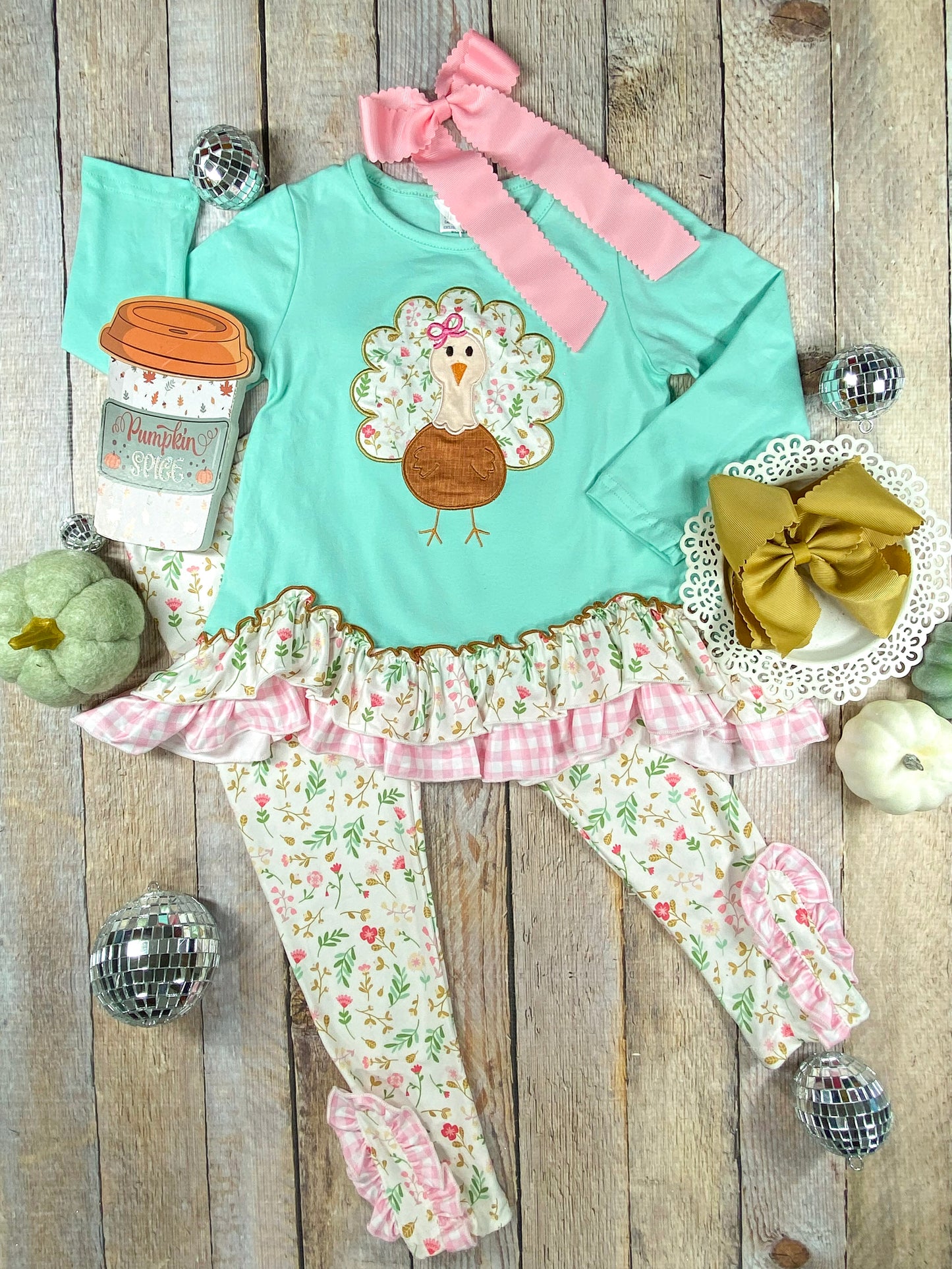 Floral Turkey Leggings Set