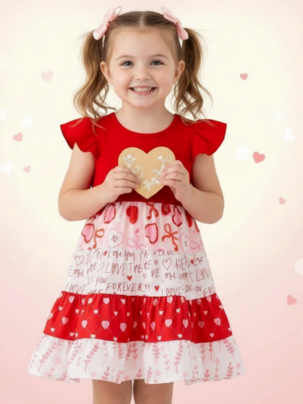 Cupid's Little Helper Tiered Twirl Dress - Alternative view