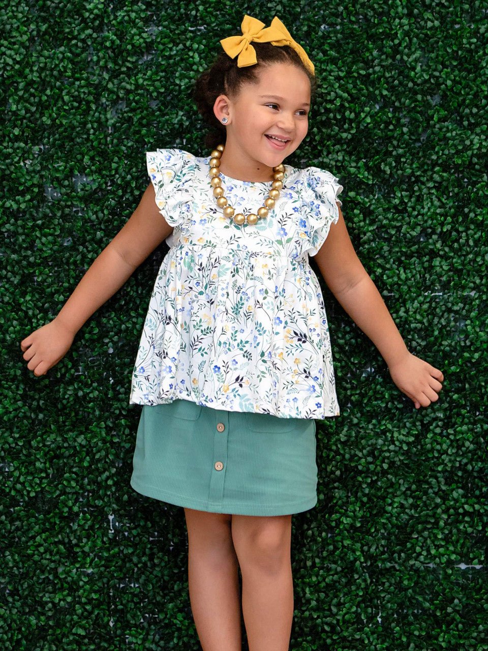 Aqua Skirt on model