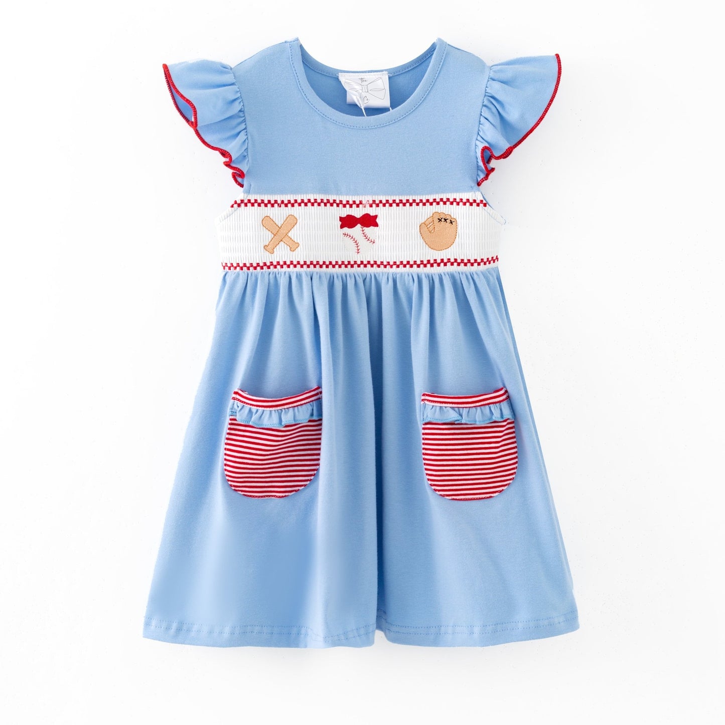 Third Strike Charm Dress with Pockets girls boutique outfit set from The Hair Bow Company