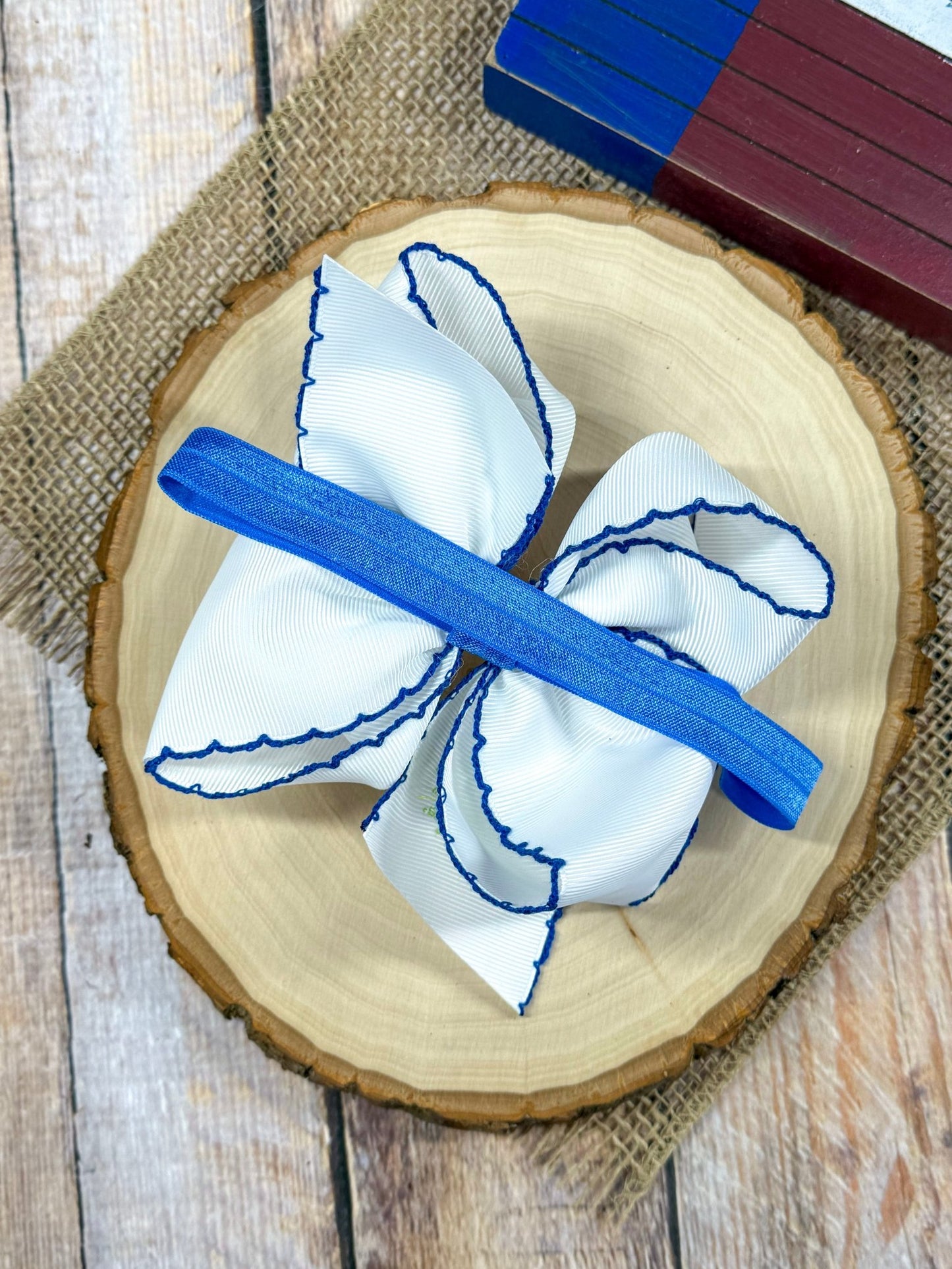 back of headband showing satin elastic band