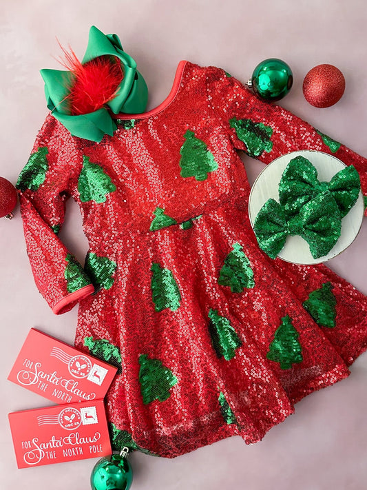 Christmas Tree Sequin Twirl Dress - Alternative view