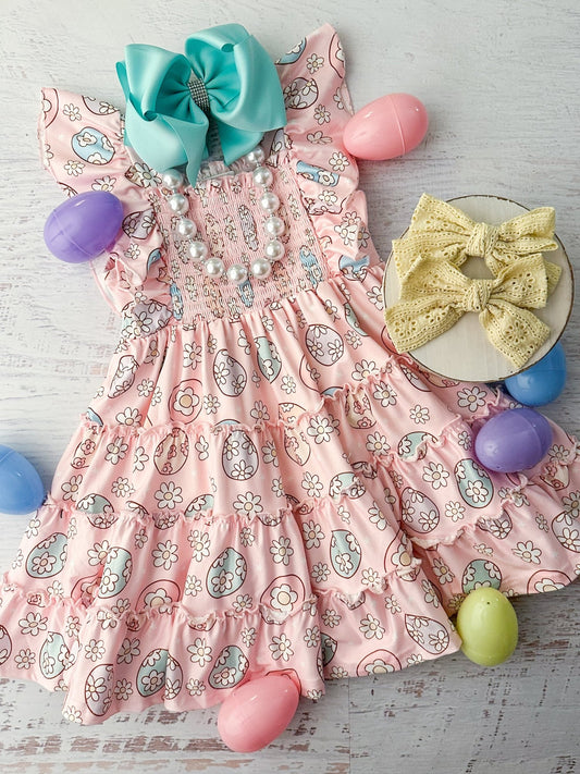 Classic Easter Eggs Ruffled Apron Dress - Alternative view