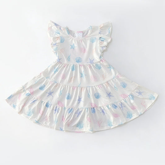 Seashell Boutique Girls Tiered Dress - Alternative view