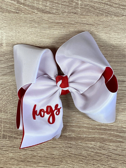 Hogs double layer big school spirit hair bow - Alternative view