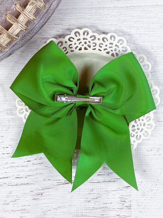 Back of Gilmore Gators solid green cheer bow - Alternative view