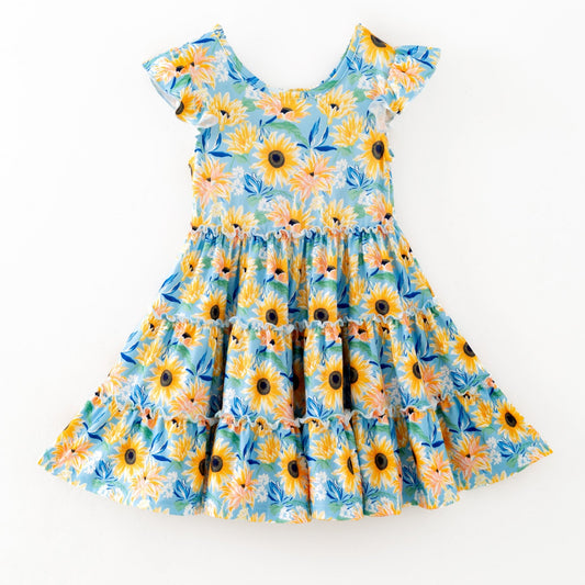 Sunflowers Galore Twirl Dress girls boutique outfit set from The Hair Bow Company
- Alternative view