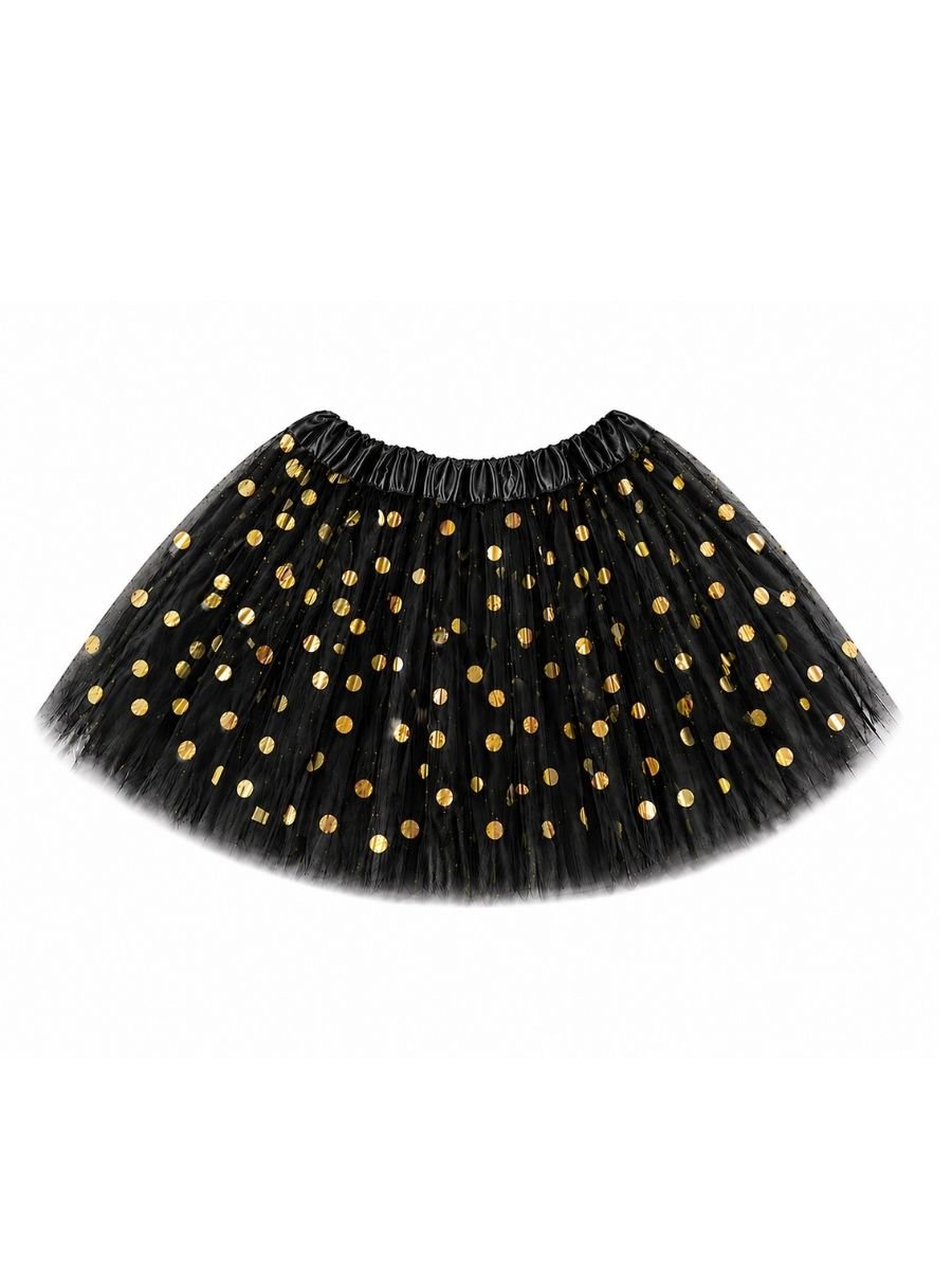 black gold dot tutu skirt