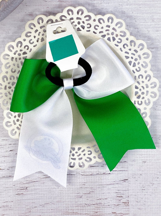 Back of the Green & White Gilmore Gators Cheer Bow - Alternative view