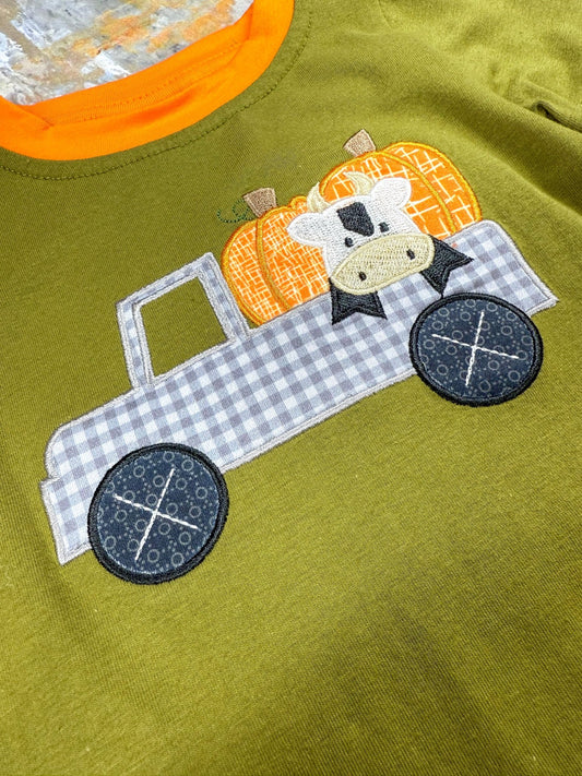 close up of the applique on front of the onesie - Alternative view