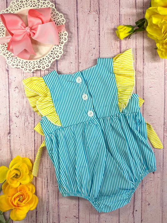 Back of the Ice Cream Ruffles & Bows Infant Romper - Alternative view