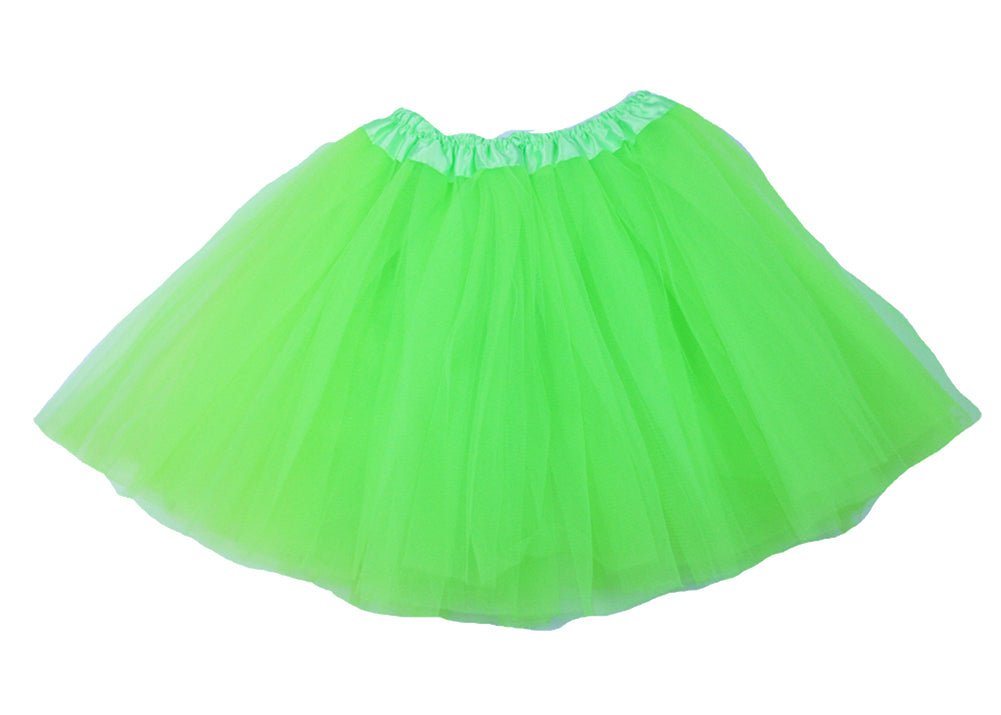 lime green tutu on white background