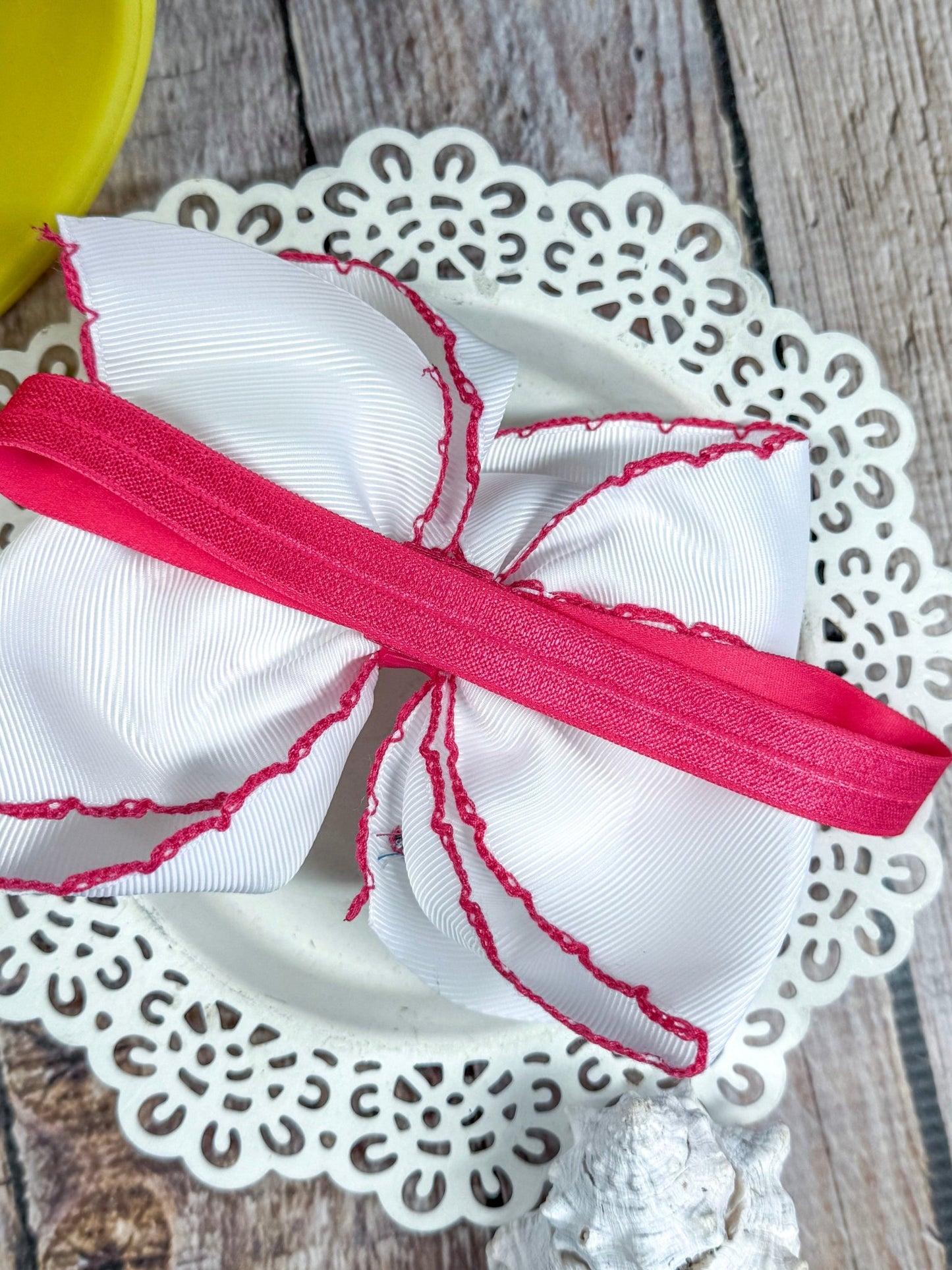 back of the headband showing satin elastic band