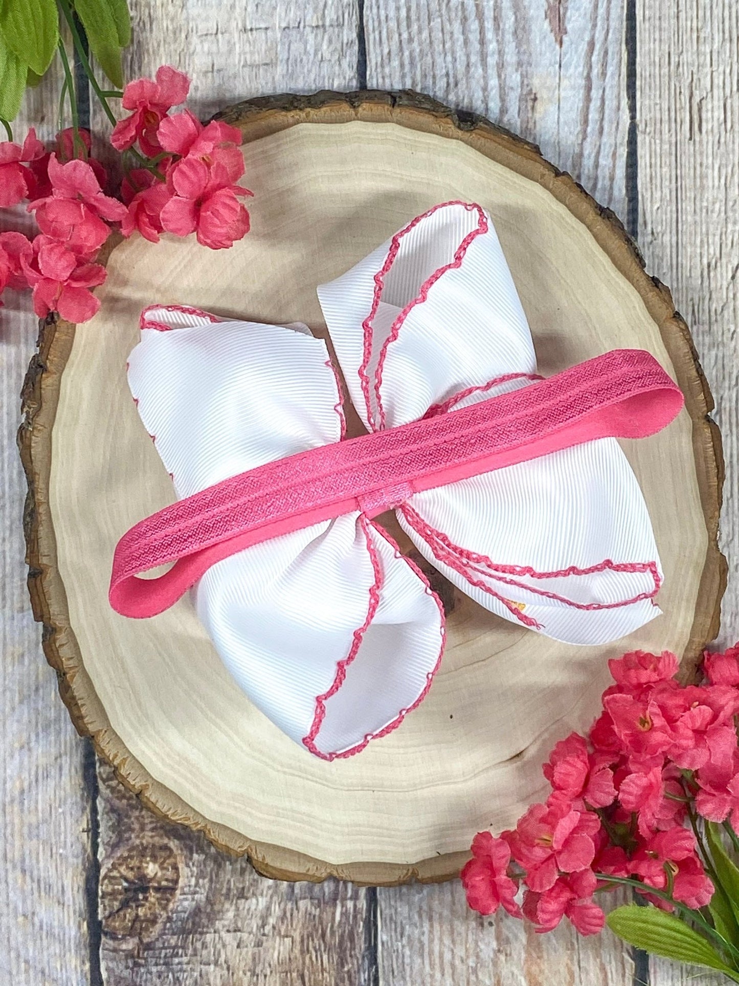back of the headband showing satin elastic band