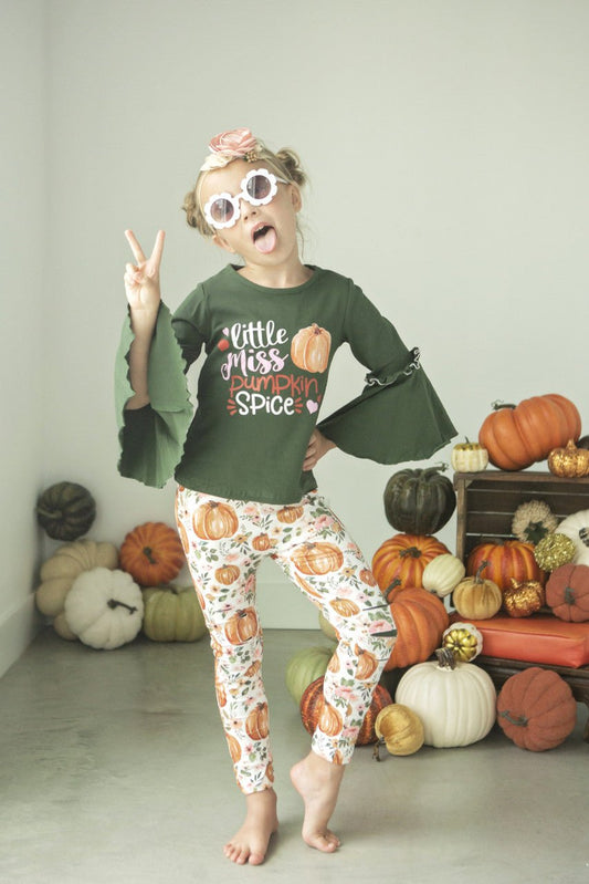 Little Miss Pumpkin Spice Bell Sleeve Set (12m-3T)