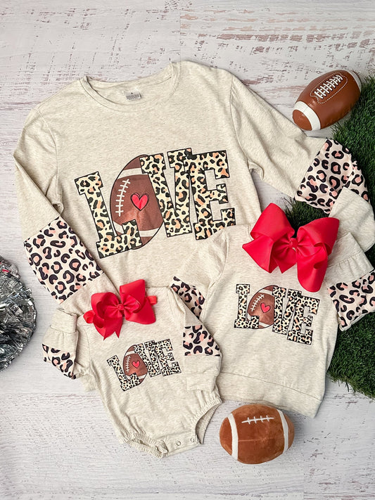 Football LOVE Top in womens, childs, and infant sizes - Alternative view