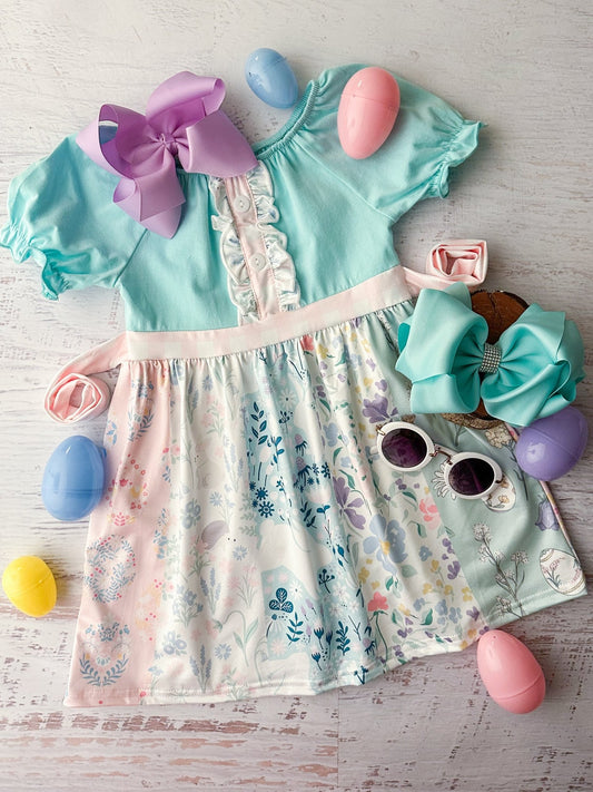 Pastel Easter Floral Tied Dress - Alternative view