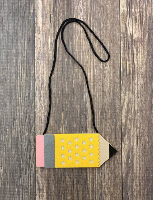 Crossbody purse in shape of a pencil. Felt accessory for back to school. - Alternative view