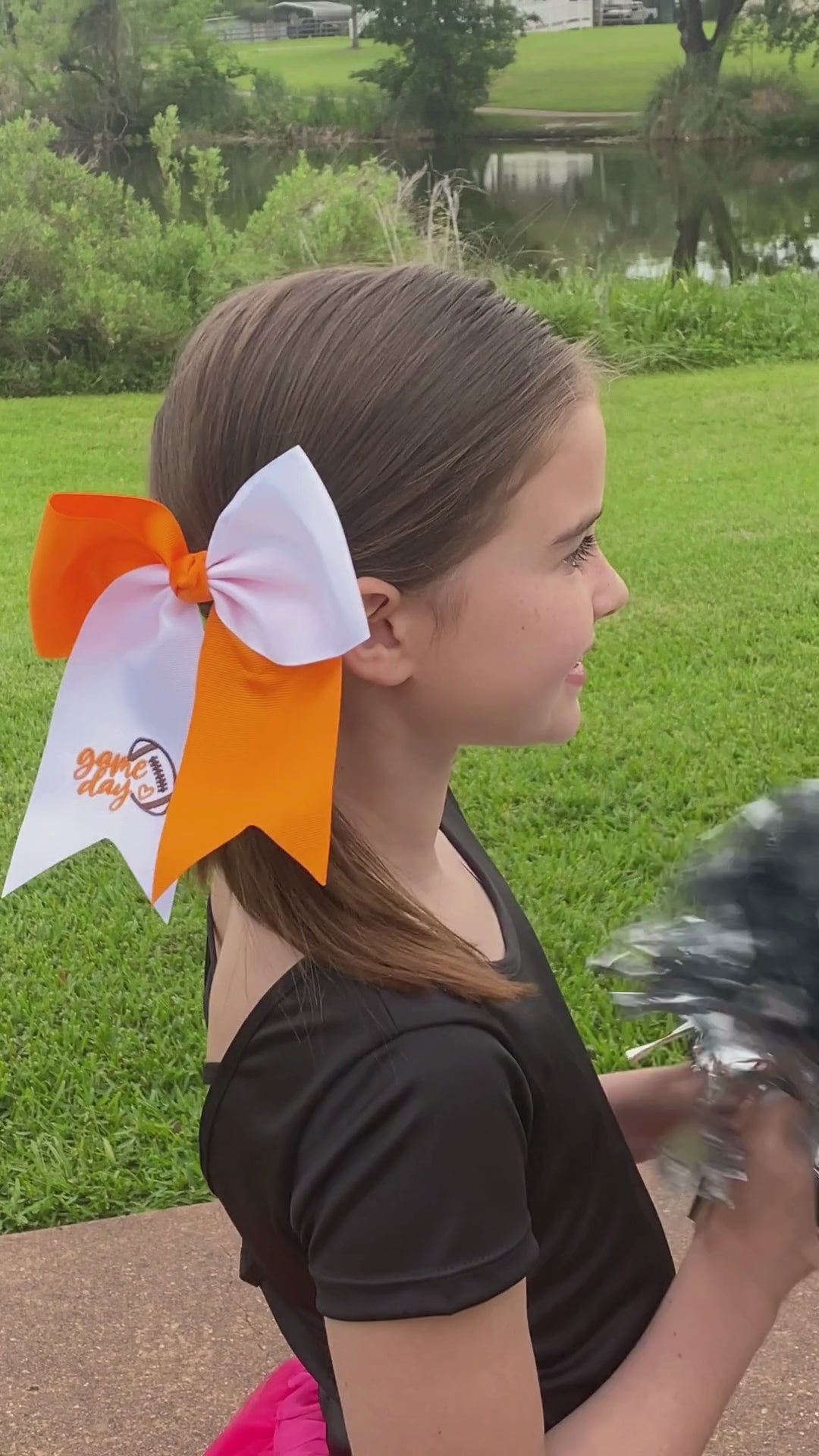 video of game day hair bows
