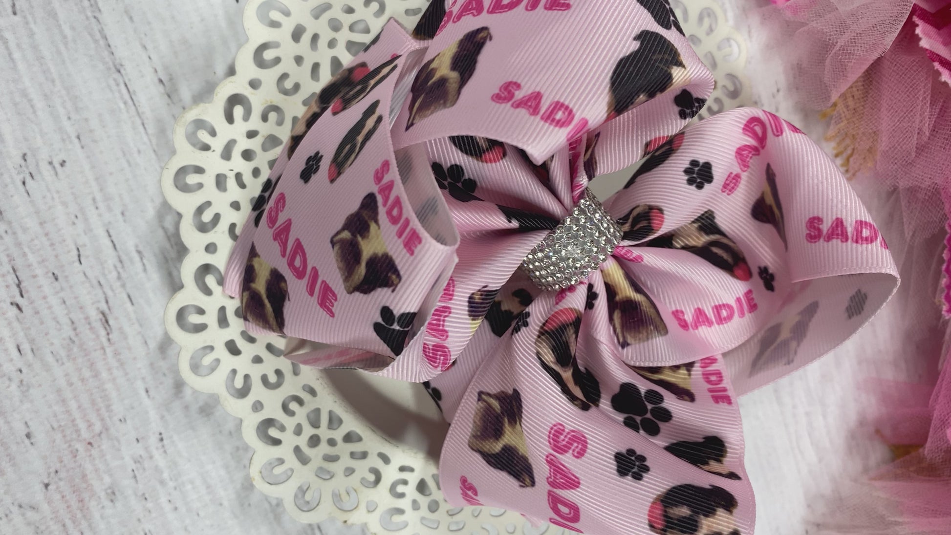 Custom printed ribbon hair bows video