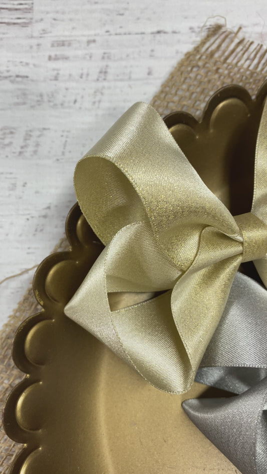 video of shimmer satin hair bows - Alternative view