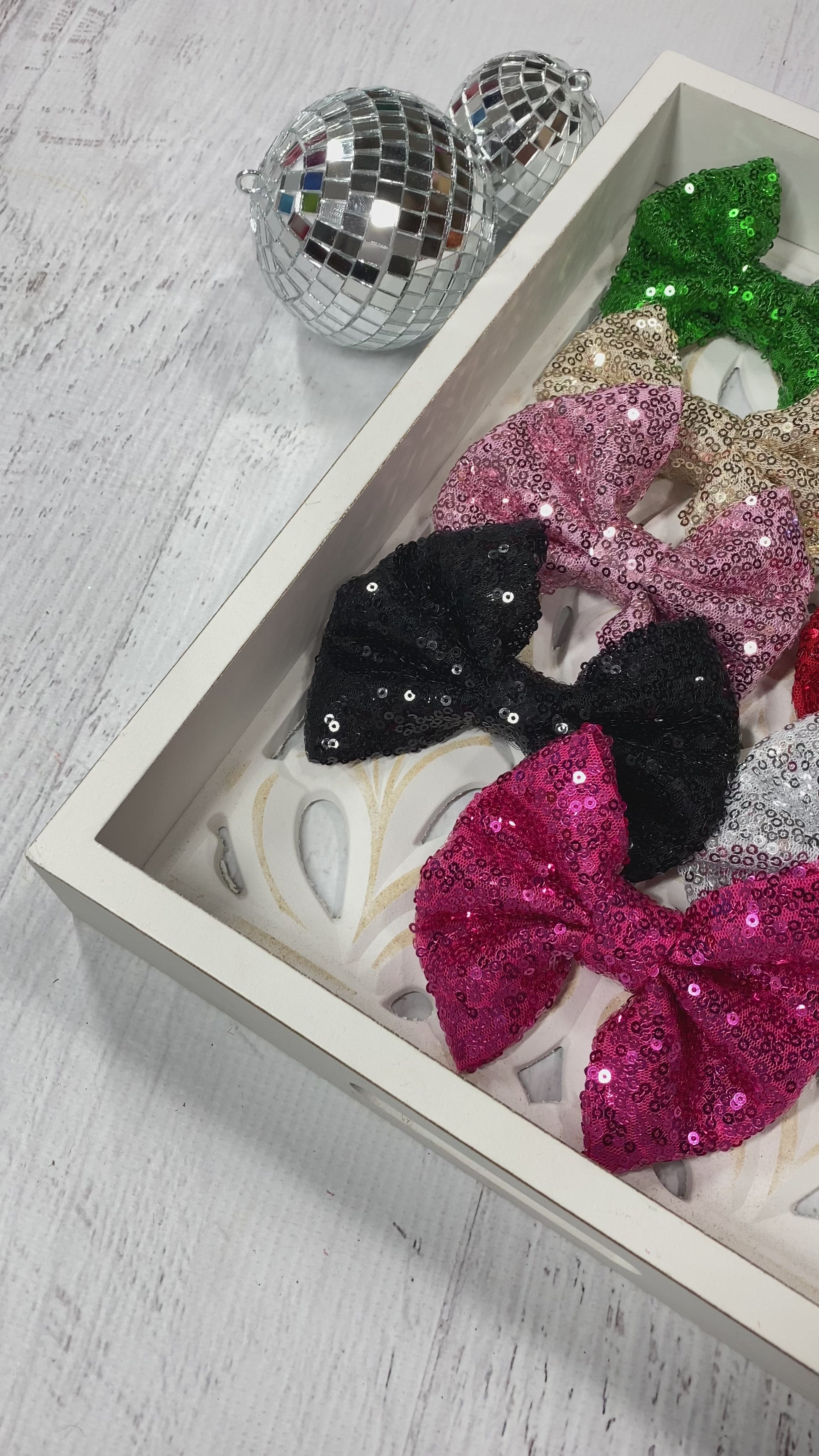 sequin hair bows video