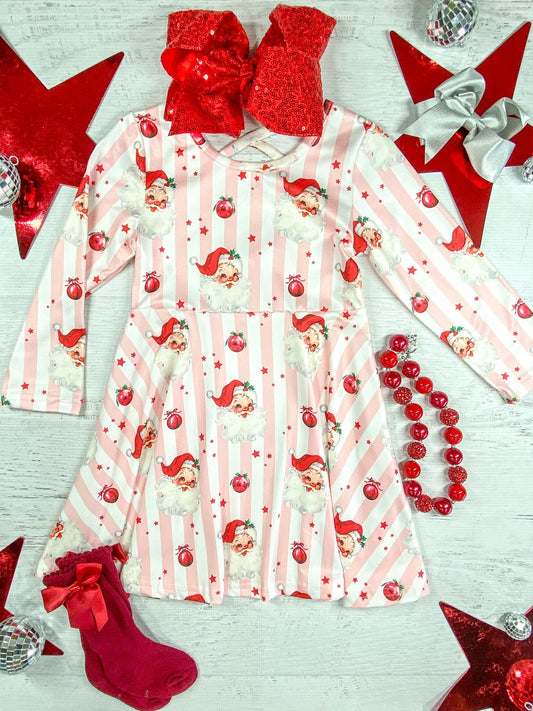 Santa & Stripes Twirl Dress - Alternative view