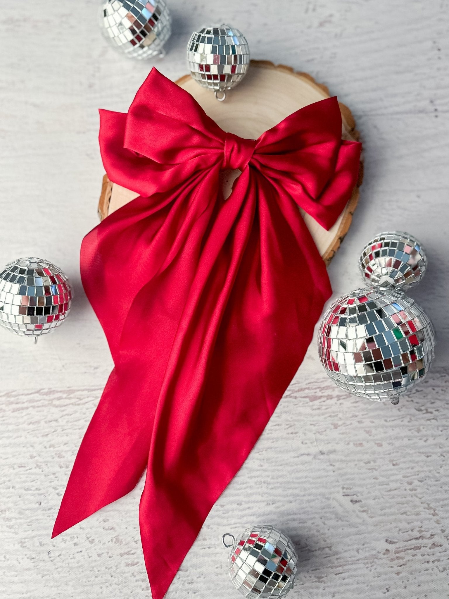 red satin coquette bow