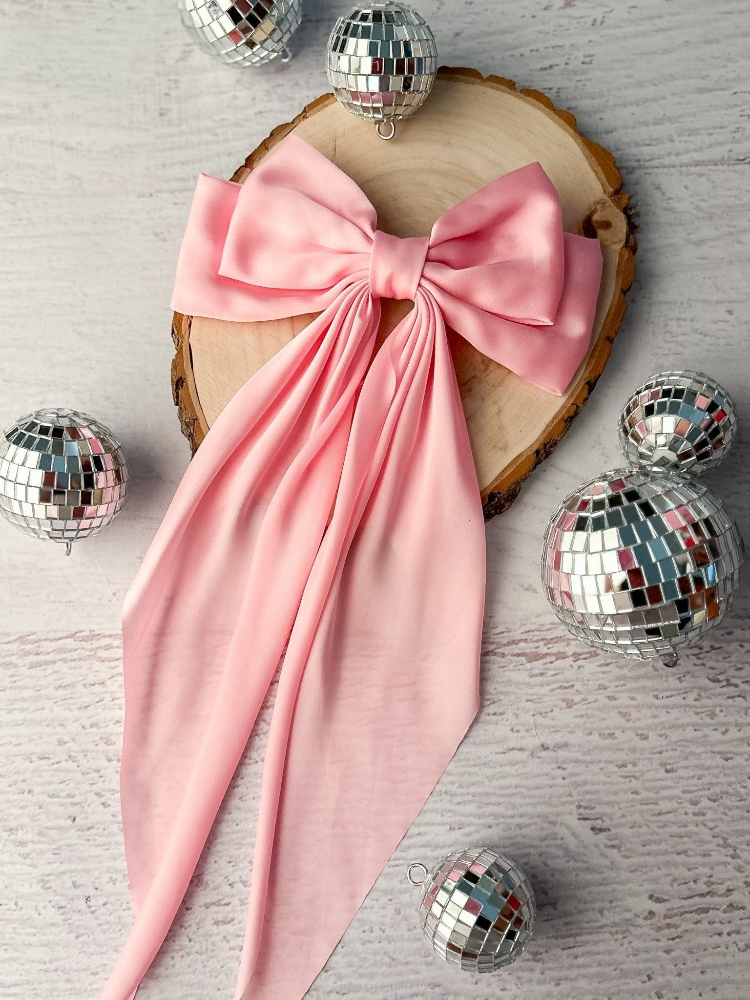 pink satin coquette bow