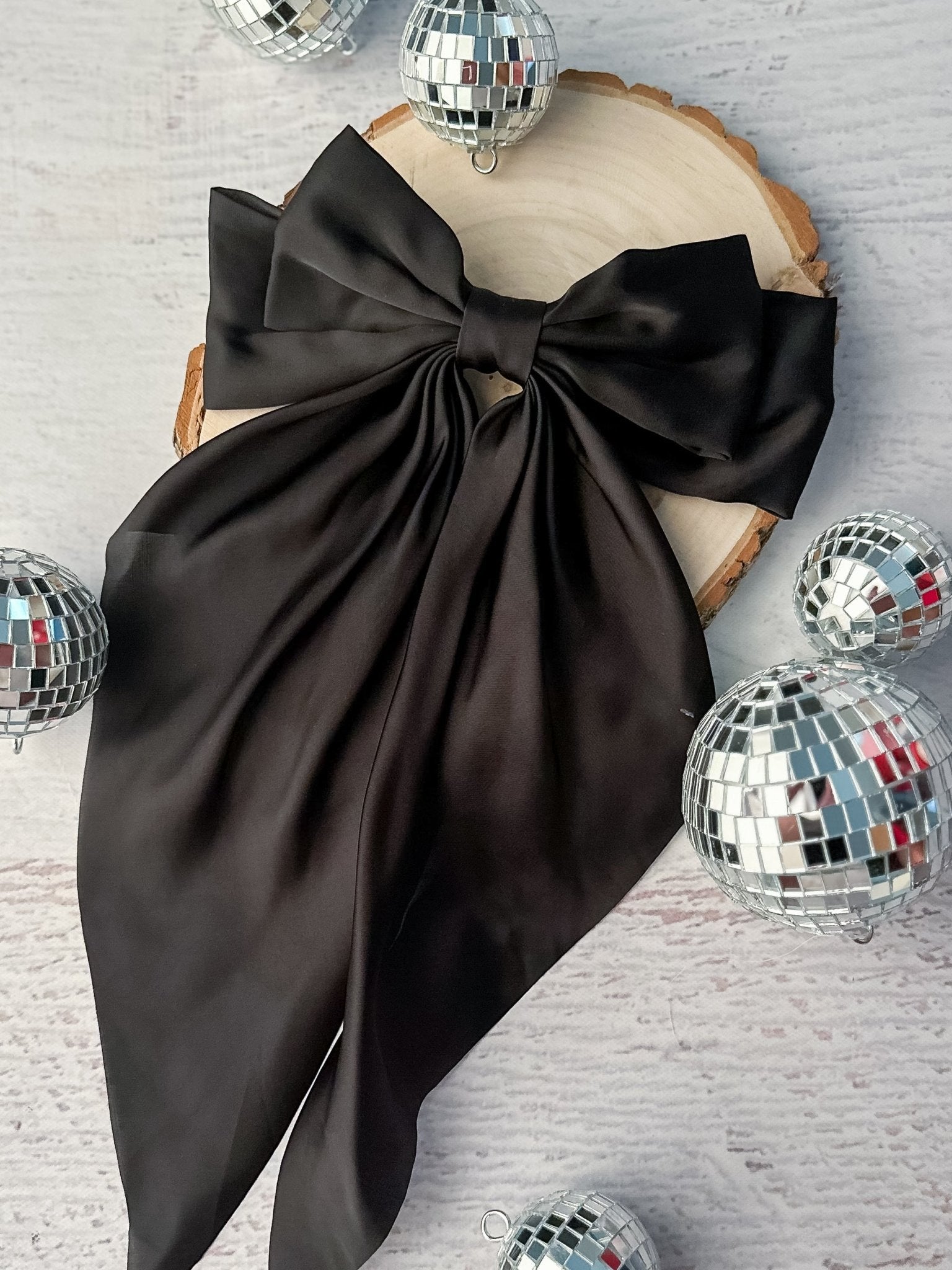 black satin coquette bow