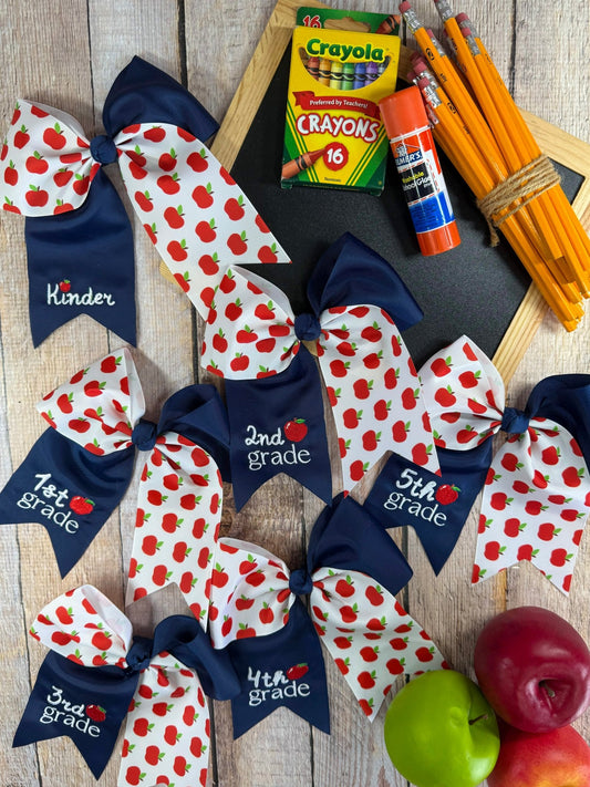 assortment of the School Grade Embroidered Cheer Bows - Alternative view
