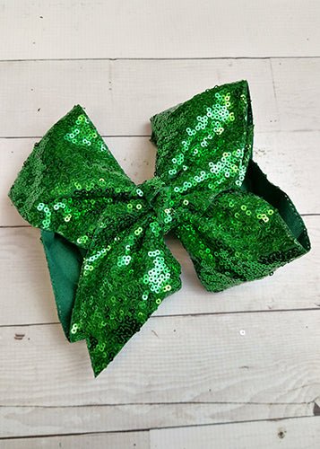 emerald texas size sequin bow