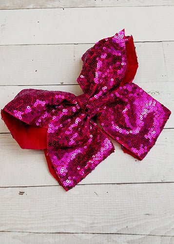 hot pink texas size sequin bow