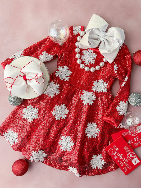 Snowflake Sequin Twirl Dress - Alternative view