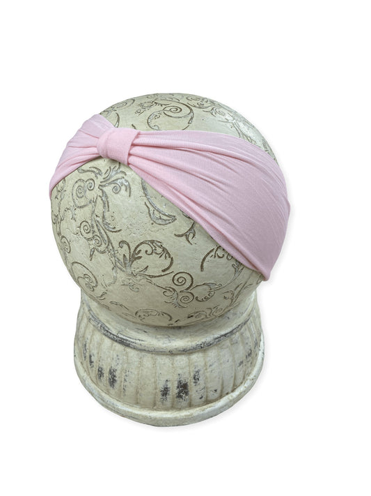 Pink soft nylon interchangeable add-a-bow baby headband - Alternative view