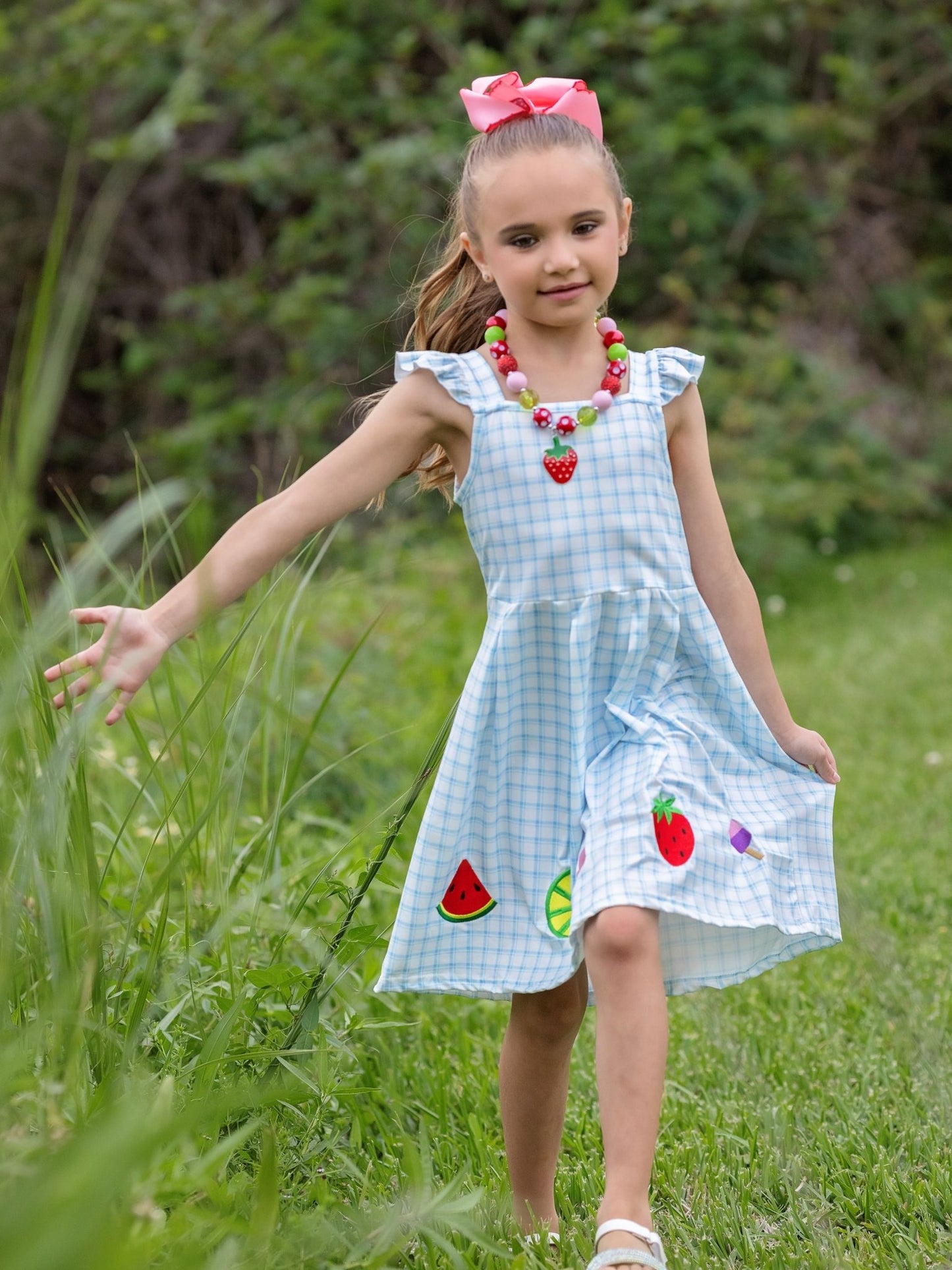 model wearing Summer Treats Gingham Dress
