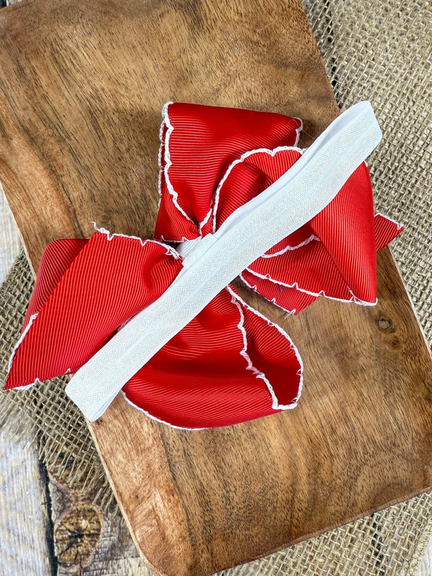 back of the headband showing satin elastic band