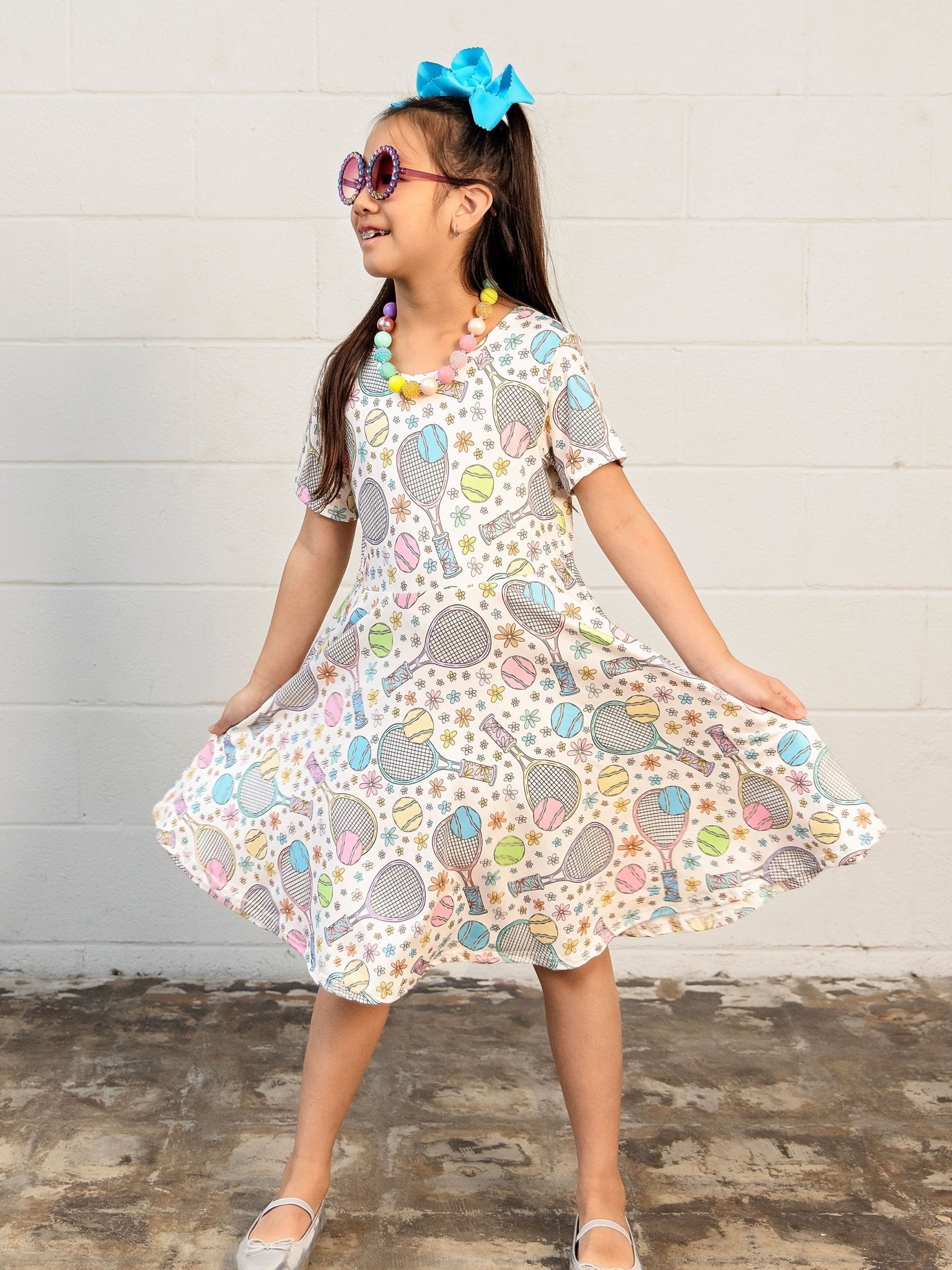 open lace back dress Tennis Princess Twirl Dress