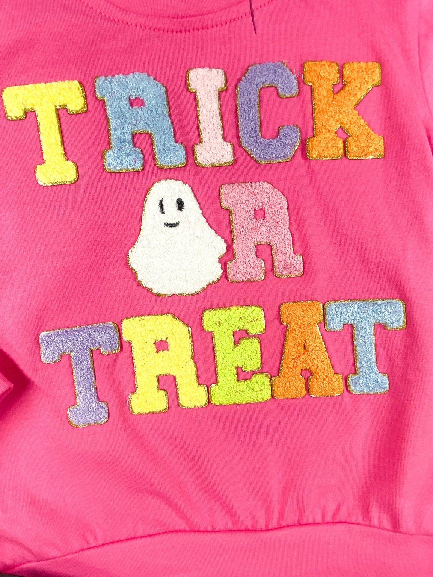 close up of the trick or treat chenille